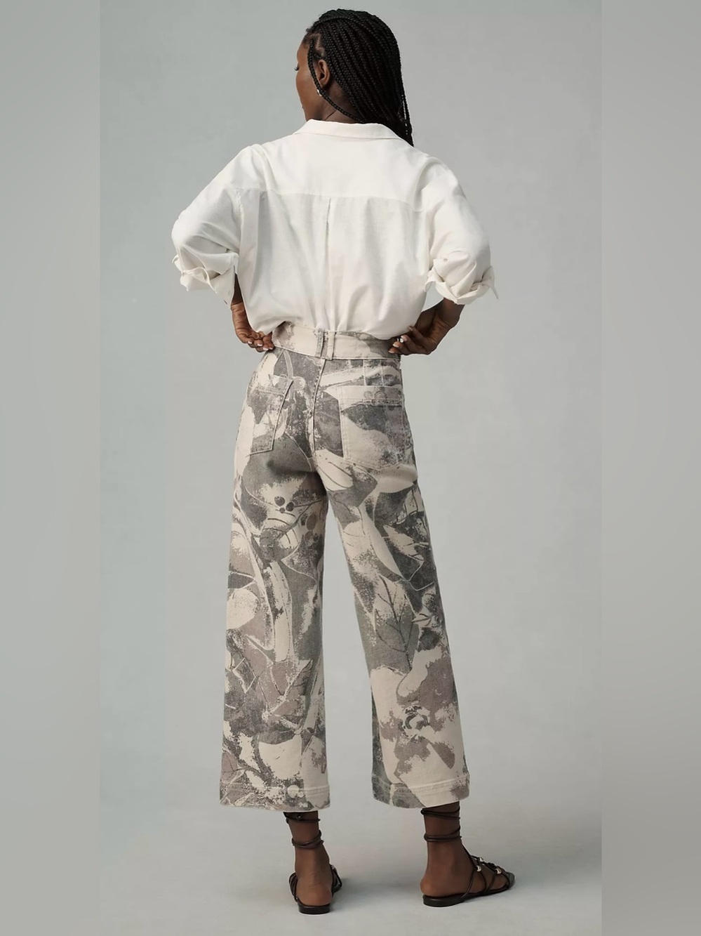 Anthropologie Pilcro The Skipper High-Rise Crop Camo Wide-Leg Pants - Size 25 - Picture 3 of 13